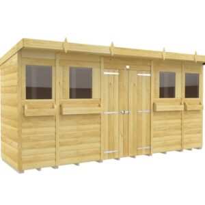 14ft x 4ft Pent Summer Shed Loglap