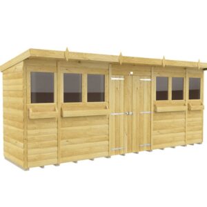 16ft x 4ft Pent Summer Shed Loglap