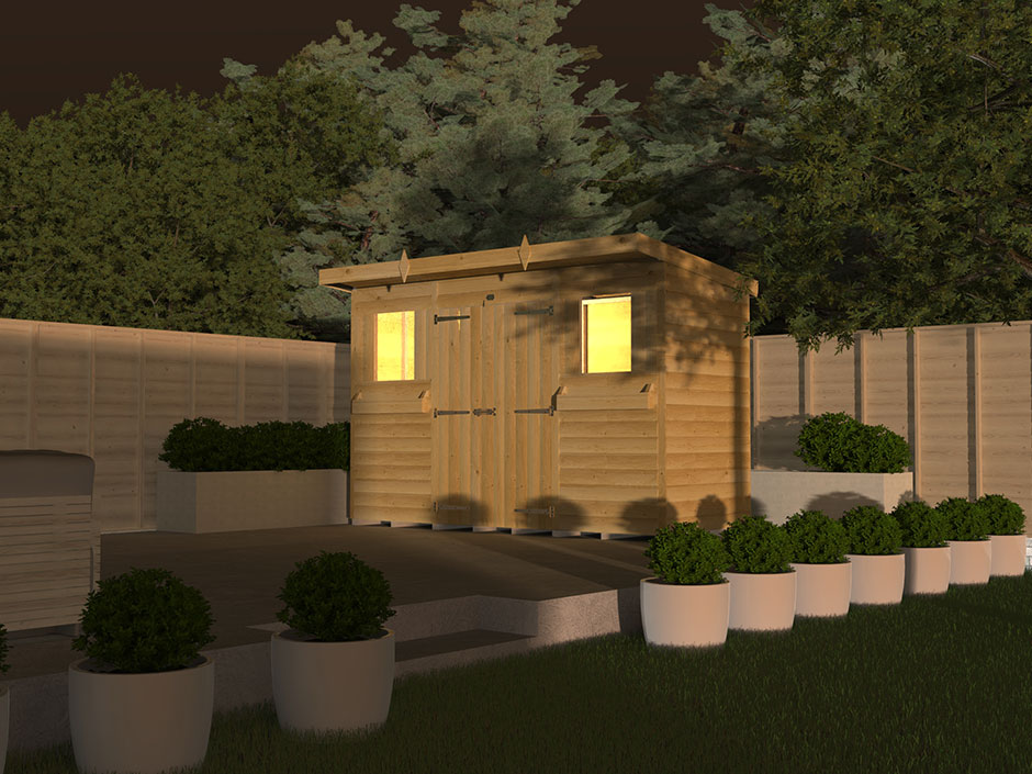 18ft x 5ft Pent Summer Shed Loglap - Image 2