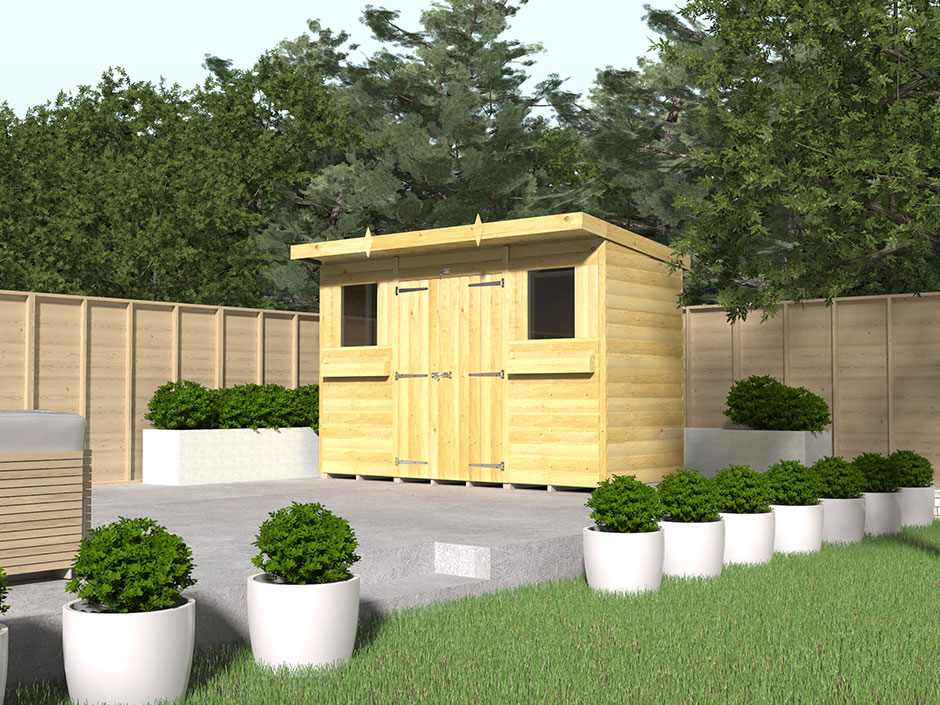 18ft x 5ft Pent Summer Shed Loglap - Image 7
