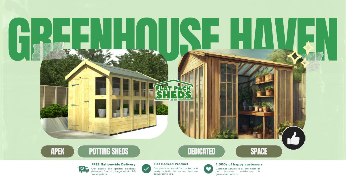 Glass greenhouse filled with vibrant plants, natural light, and a small seating area for relaxation